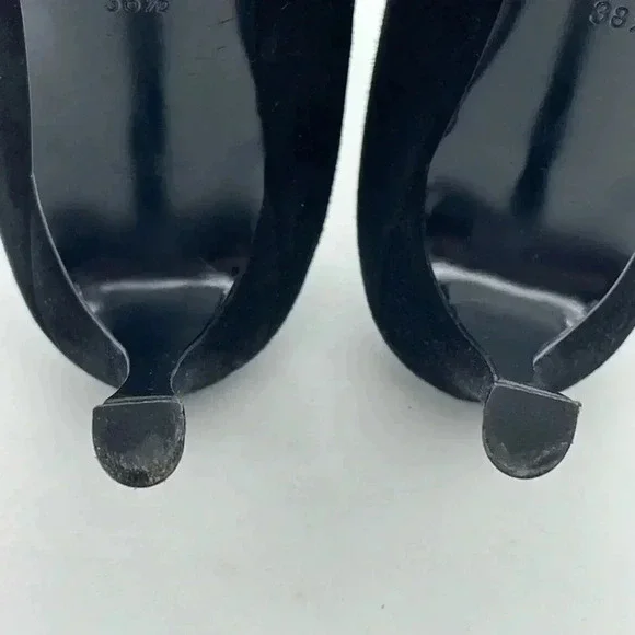 Yves Saint Laurent Black Suede High Heels 4" - Picture 9 of 11